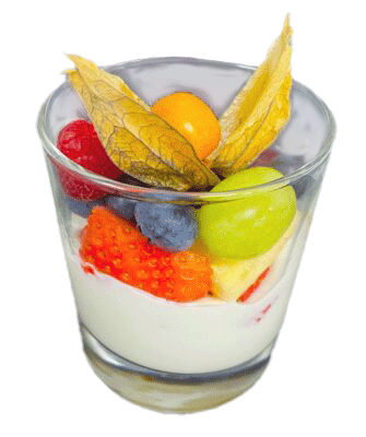 Joghurt mit Früchten im Glas