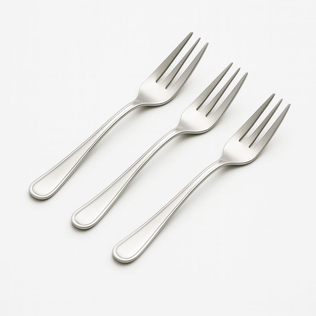 Dessertgabeln mieten in Wien – klassische Edelstahl-Dessertgabeln.