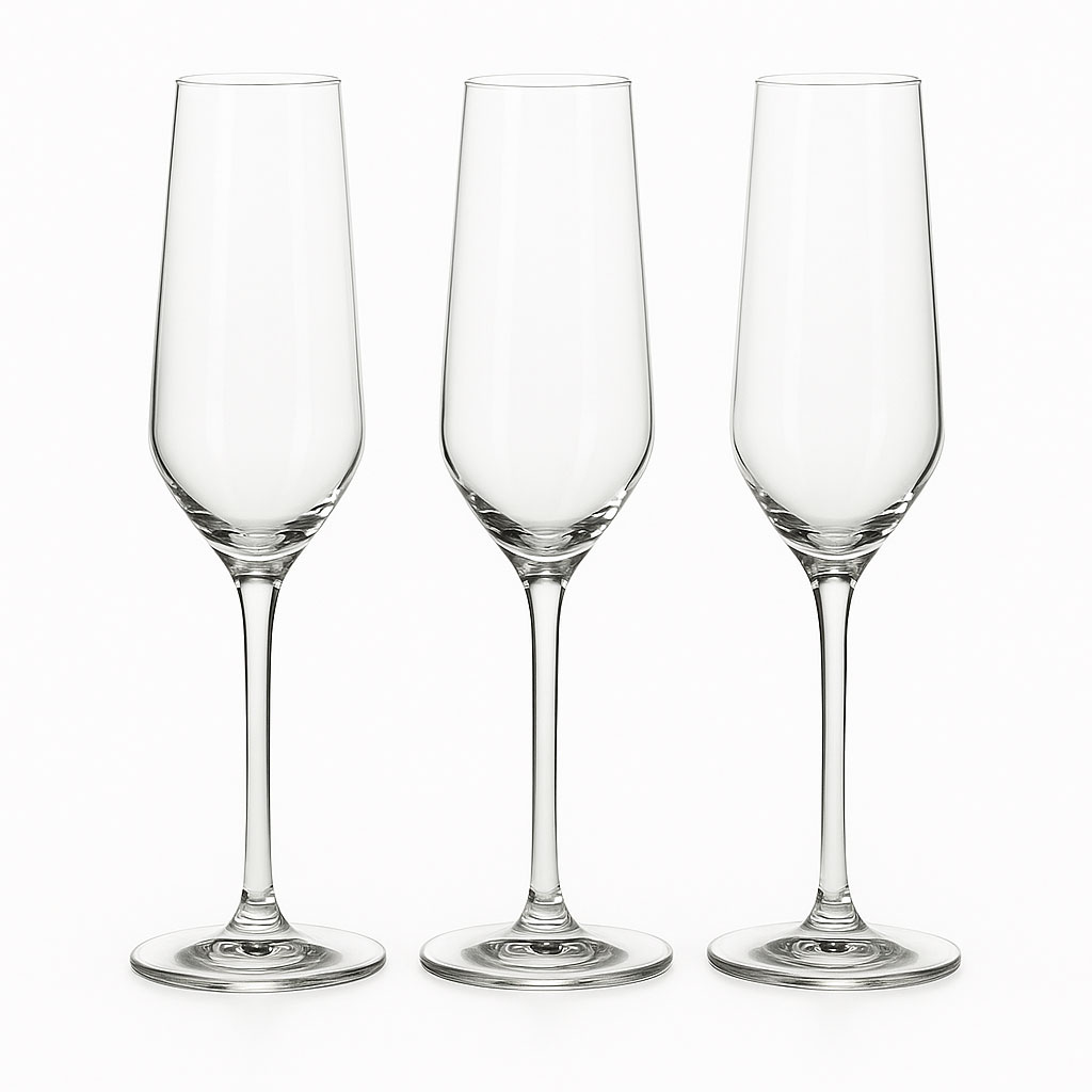 Sektgläser mieten in Wien – elegante Stielgläser für Sekt oder Champagner.