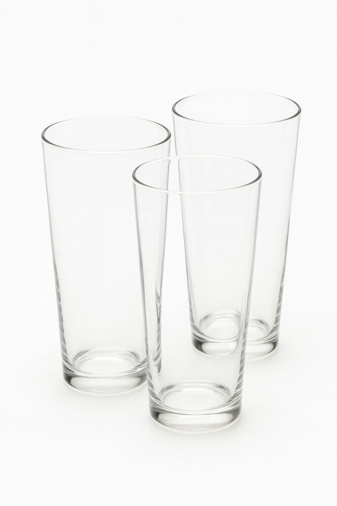 Wassergläser mieten in Wien – elegante, klare Trinkgläser.