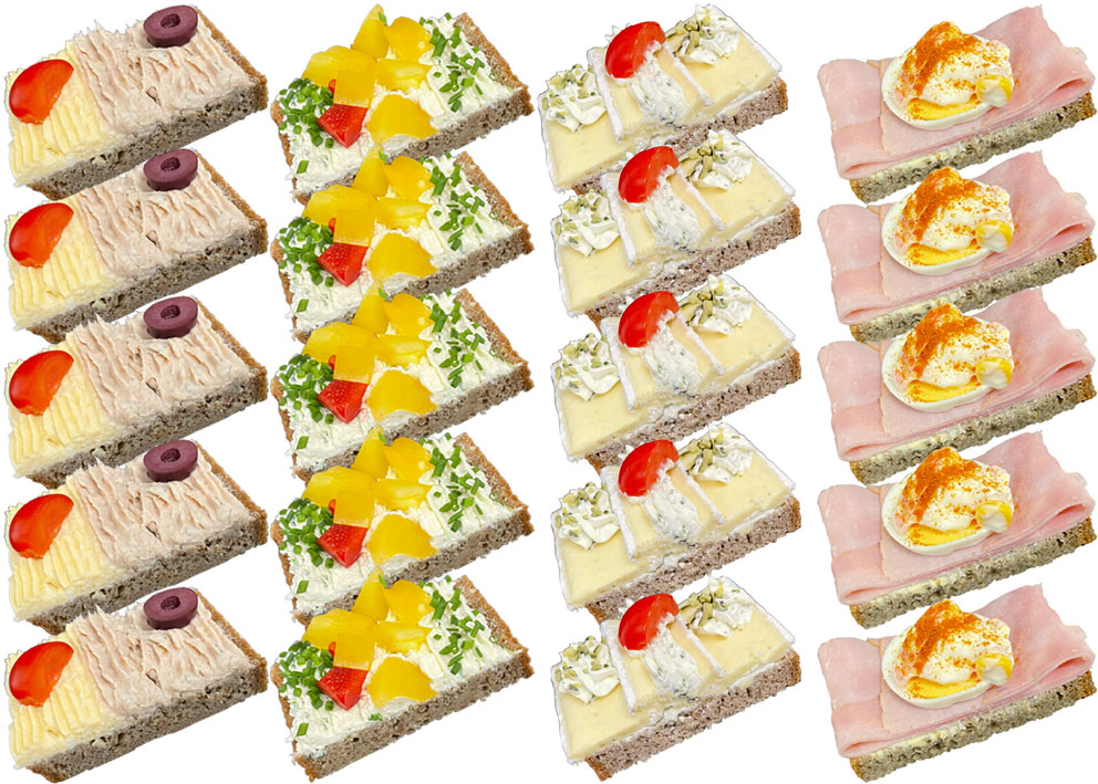 Bio-Vollkorn Brötchen Mischung C – Bio-Vollkorn Brötchen bestellen in Wien: frisch gebacken, abwechslungsreich belegt und appetitlich angerichtet. Hochwertige Zutaten, ideal für Meetings, Caterings, Buffets und Firmenfeiern.