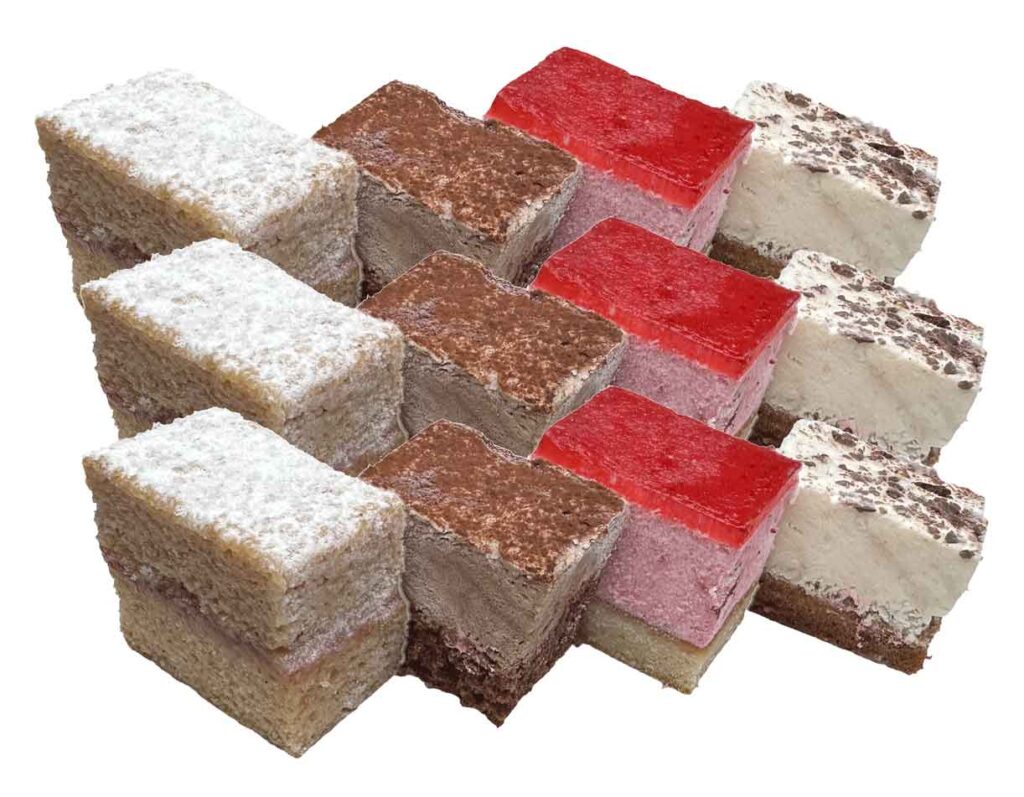 Vegane Mini-Schnitten – bunte Auswahl wie unsere klassischen Schnitten, jedoch komplett vegan. Fein abgestimmt auf saisonale Sorten und Trends, ideal für Catering und Meetings.