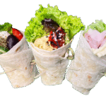 Sie erhalten eine abwechslungsreiche Auswahl unserer verschiedenen Wrap-Sorten – bunt gemischt, frisch zubereitet und ideal für alle, die Vielfalt genießen möchten.